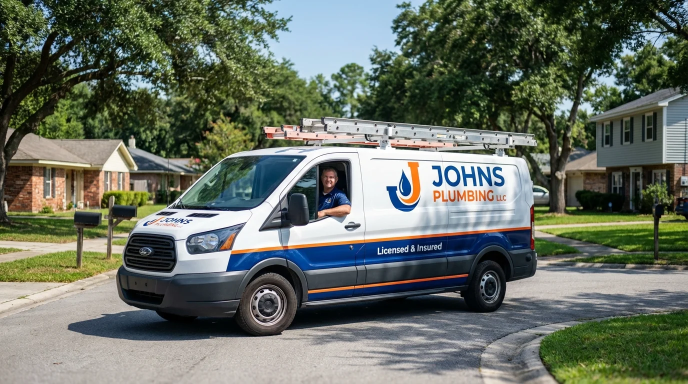 Johns Plumbing LLC service van in Fort Mill, SC