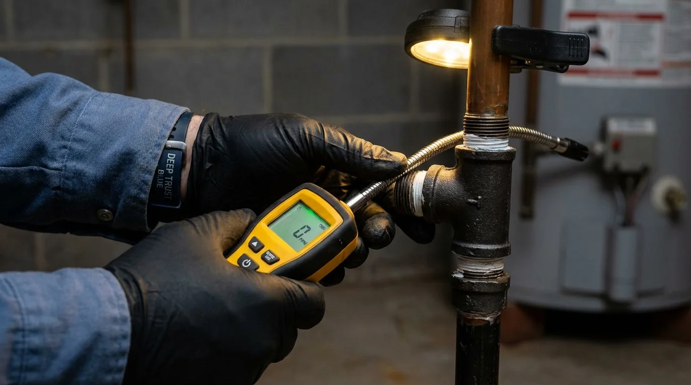 Gas leak detection with electronic sniffer by Johns Plumbing LLC in Fort Mill